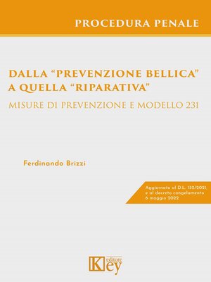 cover image of Dalla "prevenzione bellica" a quella "riparativa"